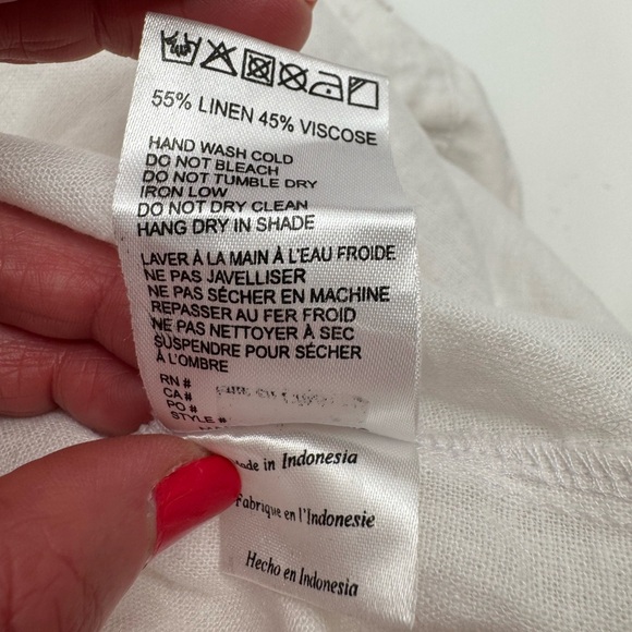 Rue Stiic Costello Overall Jumpsuit Ruffle Open Back White Linen Size Small - Picture 15 of 15